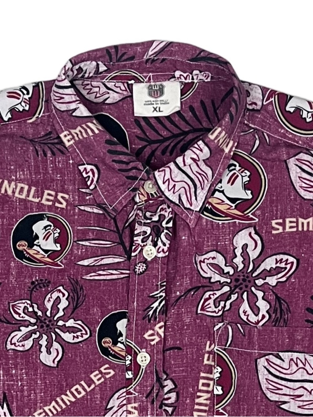 Men's Maroon Seminoles Print Button-Down Shirt - XL